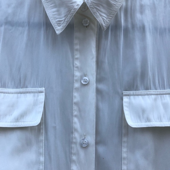 Designer VTG LANVIN Classic White Button Blouse - Picture 8 of 8